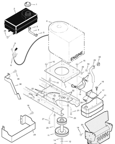 Engine Mount Diagram and Parts List for 405013X50B 2006 Briggs and Stratton Lawn Tractor